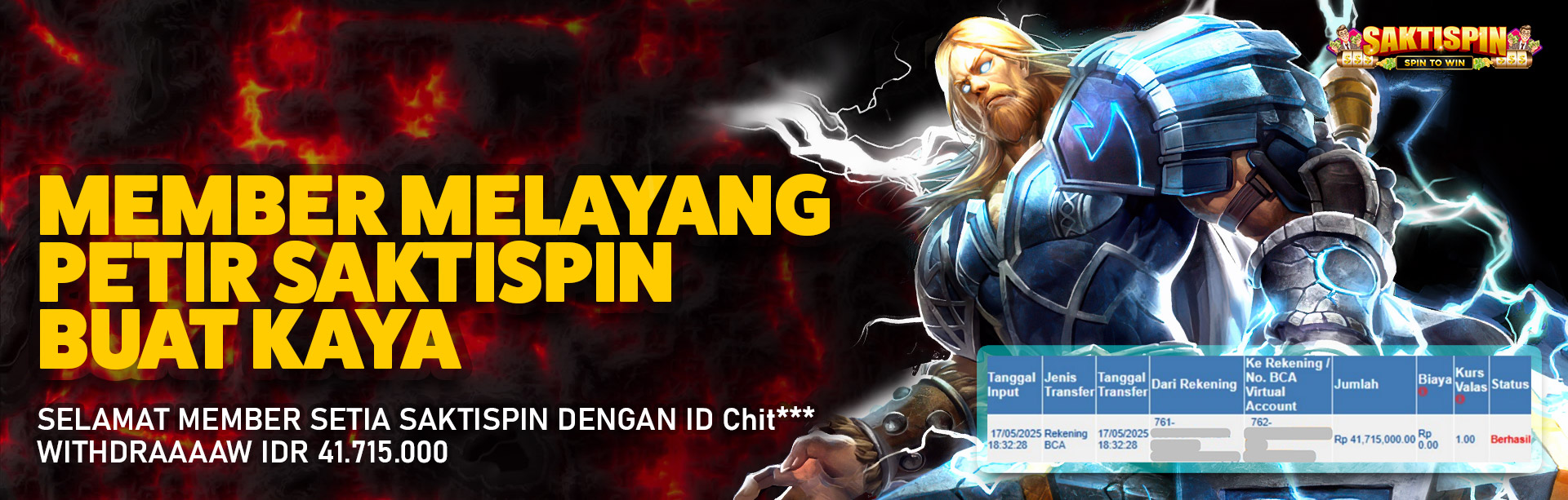 MEMBER SETIA SAKTISPIN KENA JACKPOT